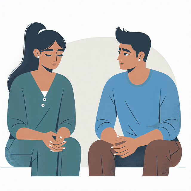two people engaging in mindful conversation