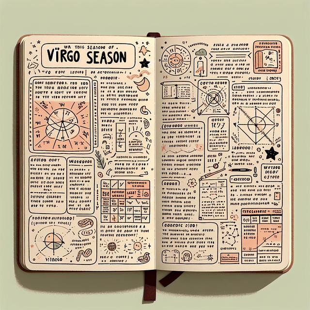 journal with notes on Virgo season lessons