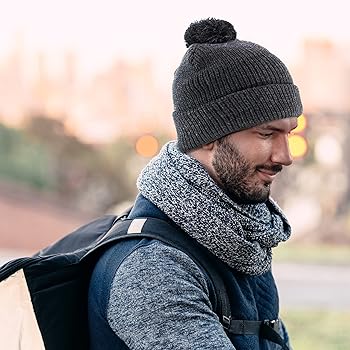 beanie with pom-pom