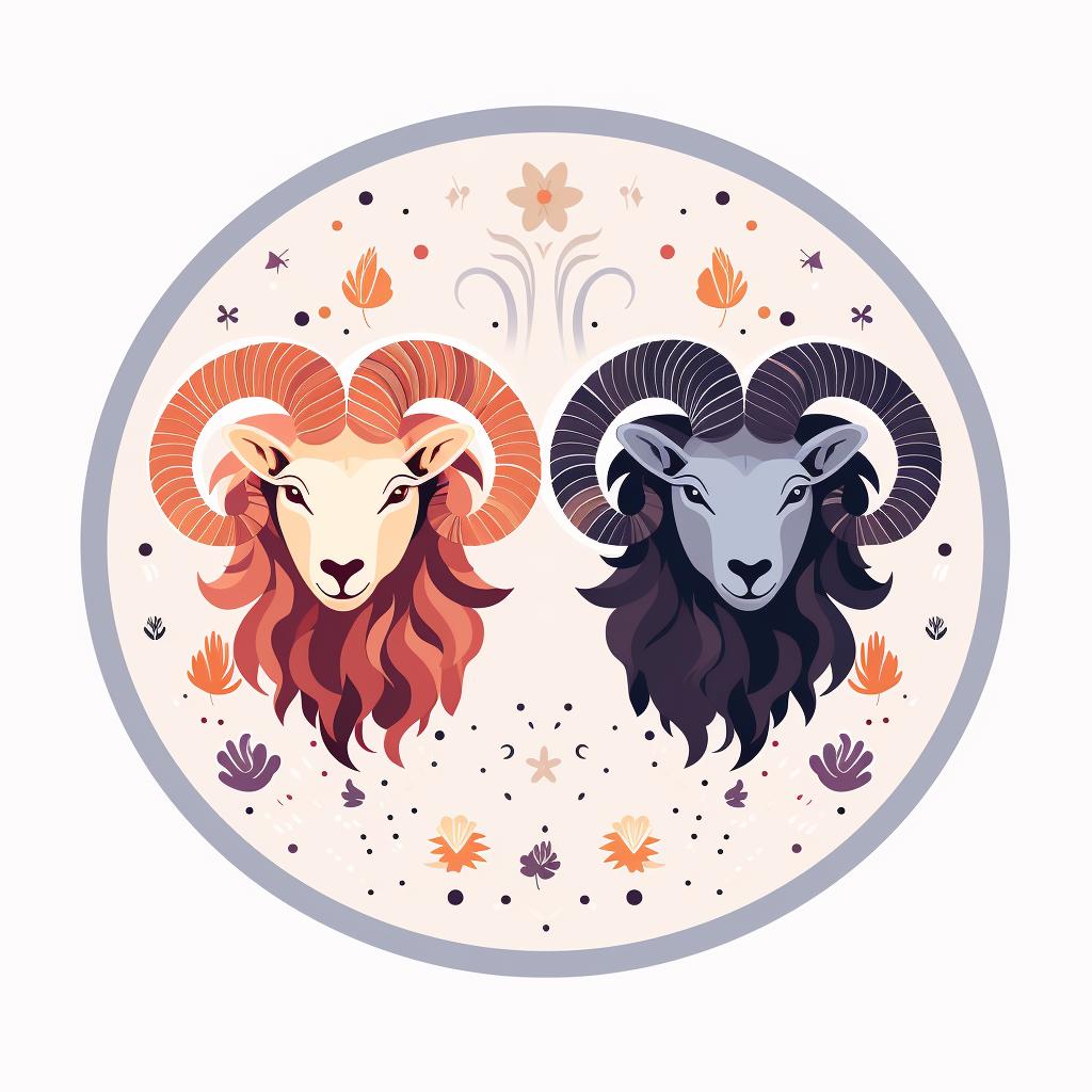 Aries and Virgo zodiac symbols